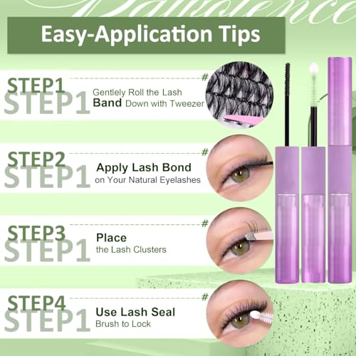 MAYCREATE False Eyelash Kit, Individual Lashes, 3D Effect Individual Melt Flare Lash Cluster VolumeNatural Lashes Set Waterproof For Women MAYCREATE False Eyelash Kit, Individual Lashes, 3D Effect Individual Melt Flare Lash Cluster VolumeNatural Lashes Set Waterproof For Women